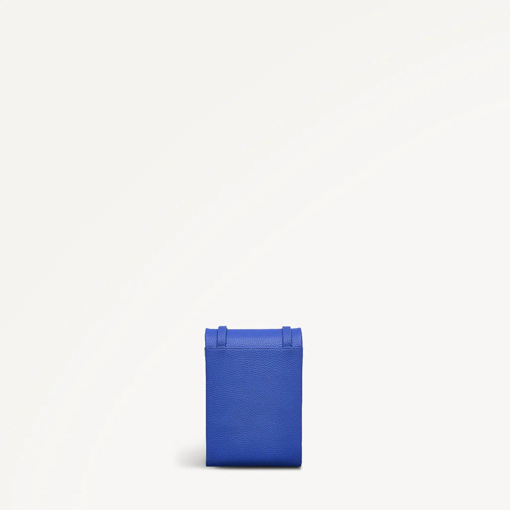 Blue rectangular pouch on a white background