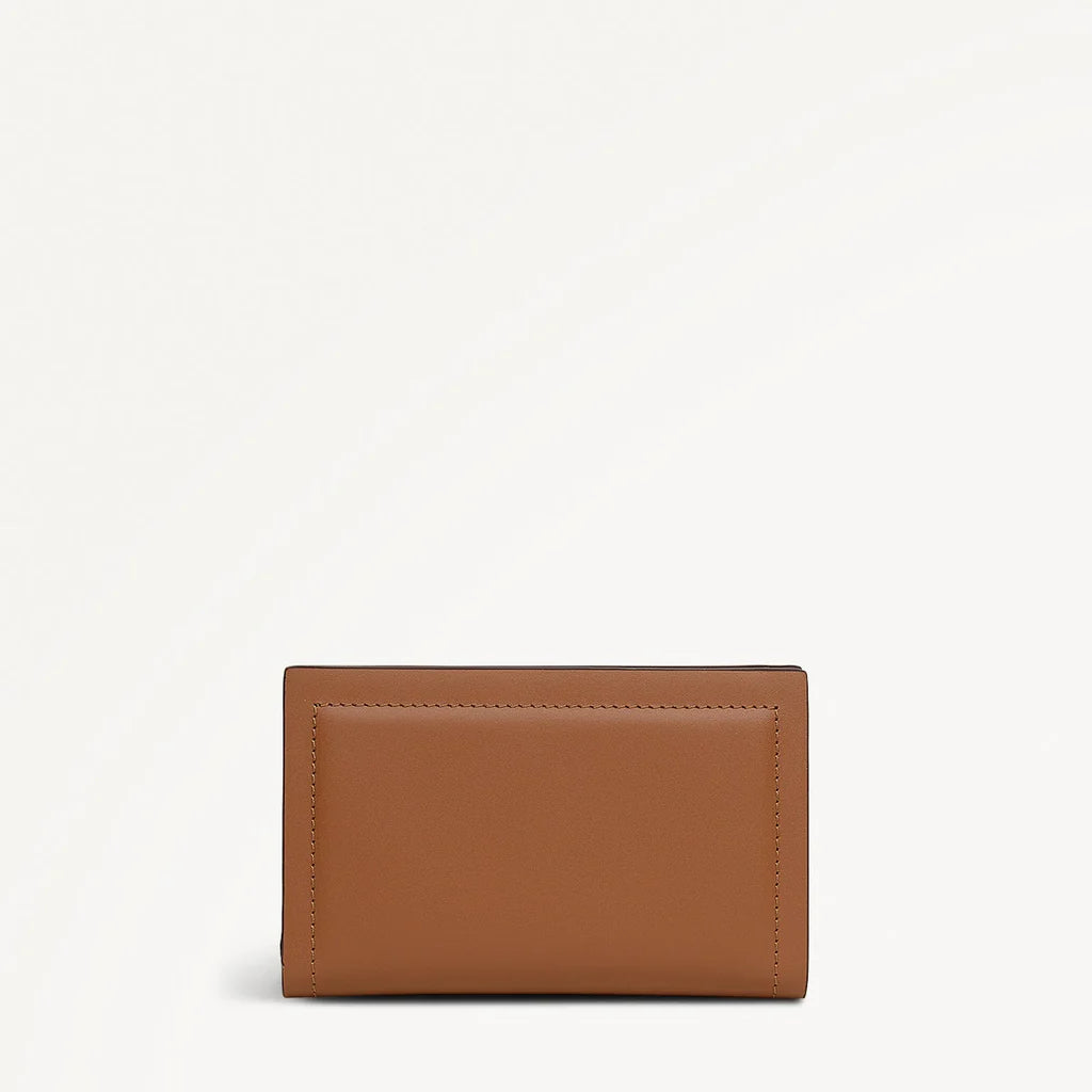 Brown leather wallet on a white background