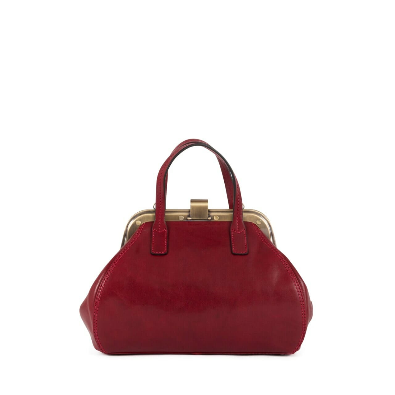 Gianni Conti small Gladstone-style leather bag in red – Back view