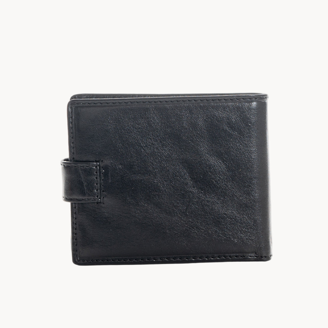 Black leather wallet on a white background
