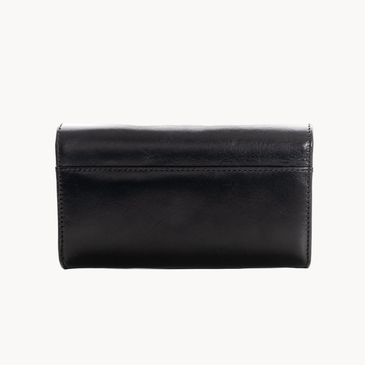 Black leather wallet on a white background