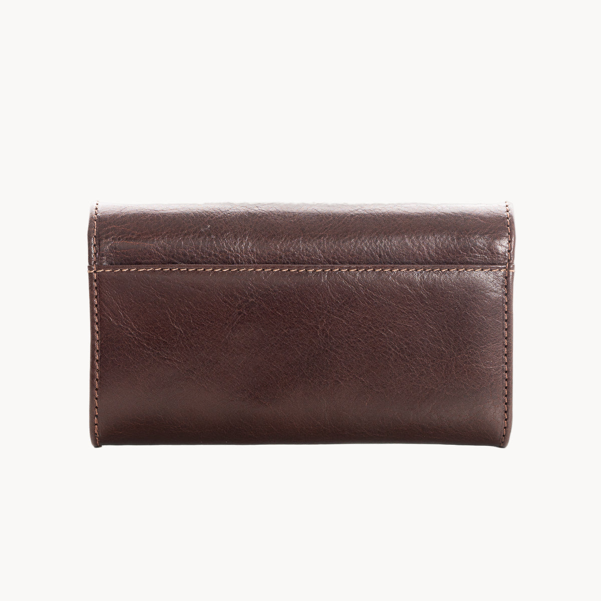 Brown leather wallet on a white background