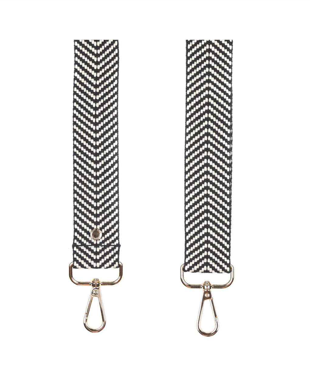 Black Pom Pom Fabric Straps