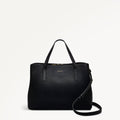 Radley Dukes Place Medium Multiway 2.0 Grab Bag in Black - front view showing twin grab handles and embossed leather