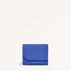 Blue wallet with 'Radley' branding on a white background