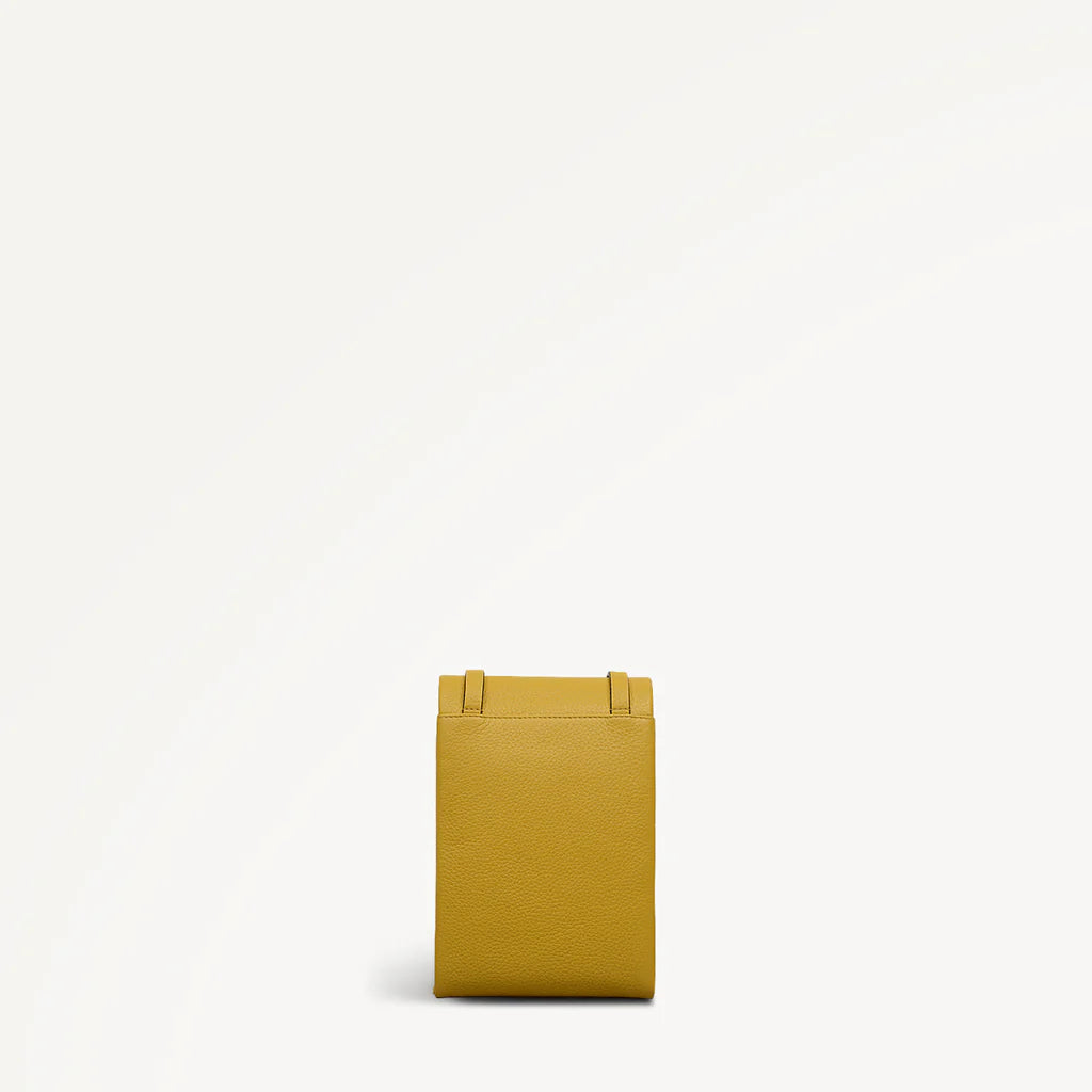 Yellow rectangular pouch on a white background