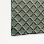 Green foldaway shopper  with Radley geometric monogram print on a light gray background