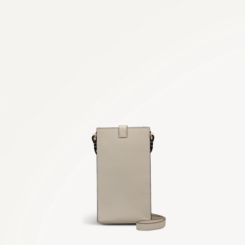 Back view of Radley RHS phone cross body bag with orchid floral design