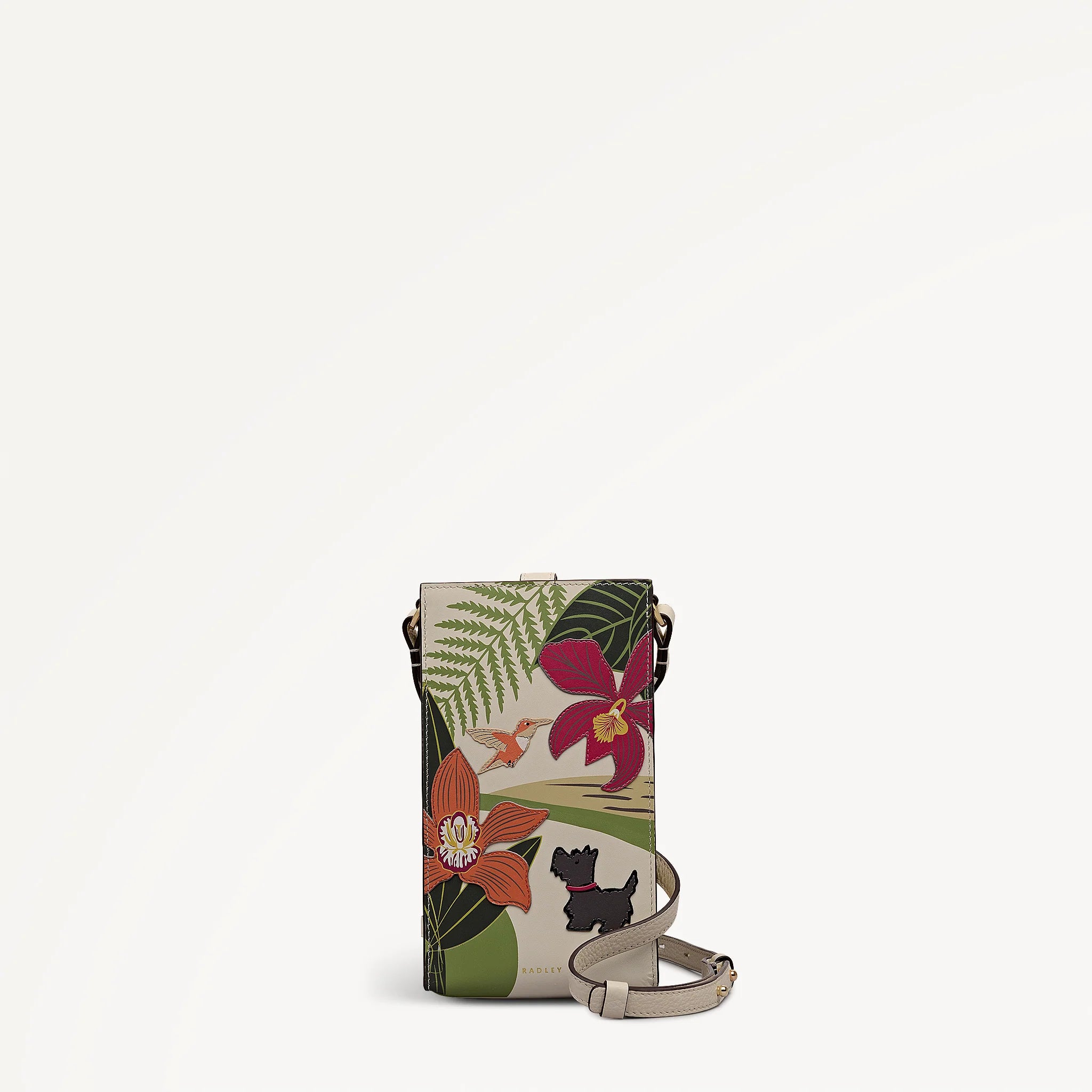 Radley RHS phone cross body bag with orchid floral design