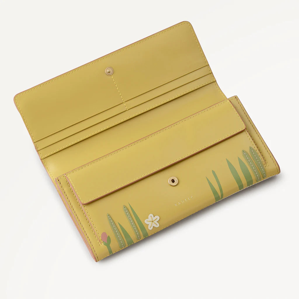 Radley Spring Blooms Raffia & Leather Picture Purse