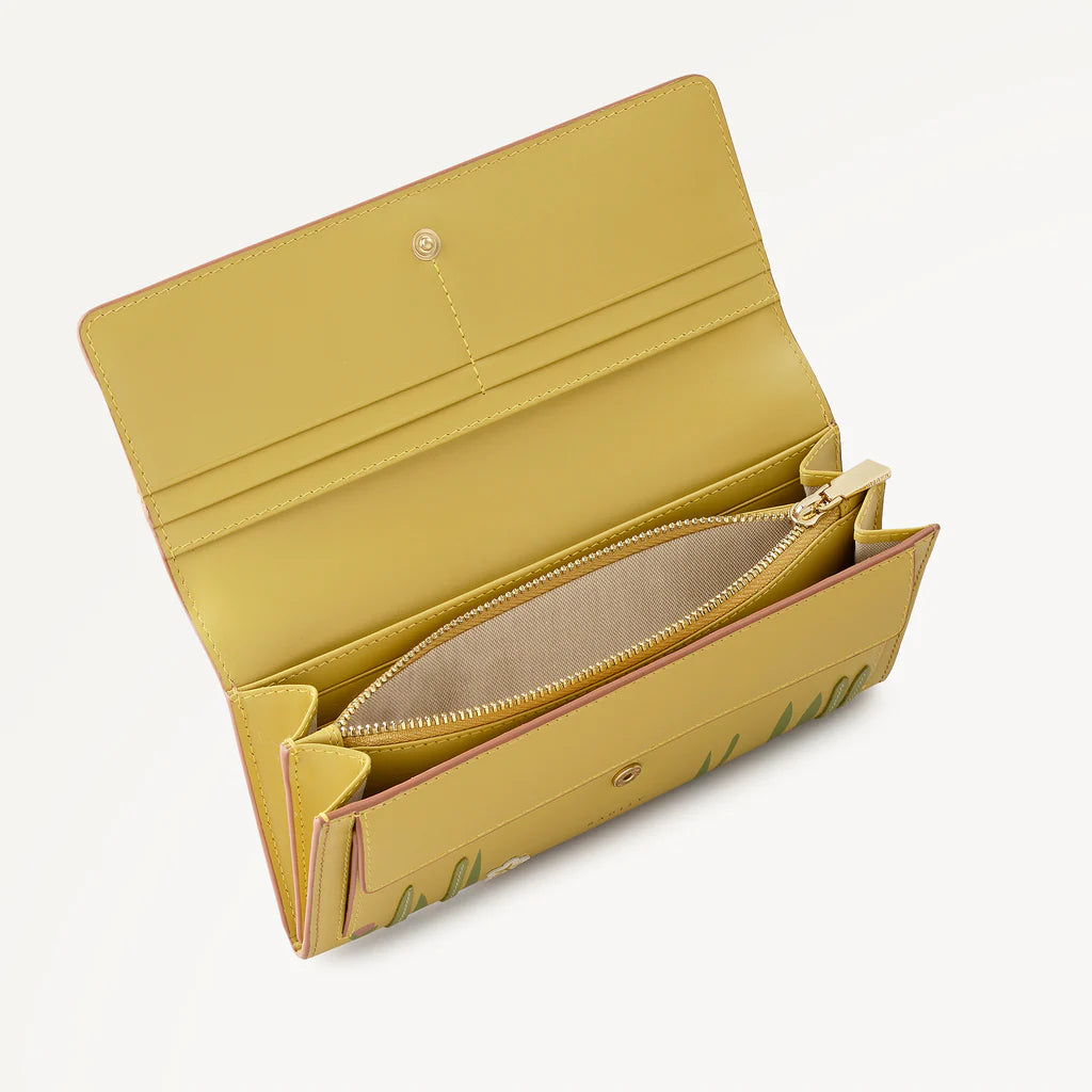 Radley Spring Blooms Raffia & Leather Picture Purse