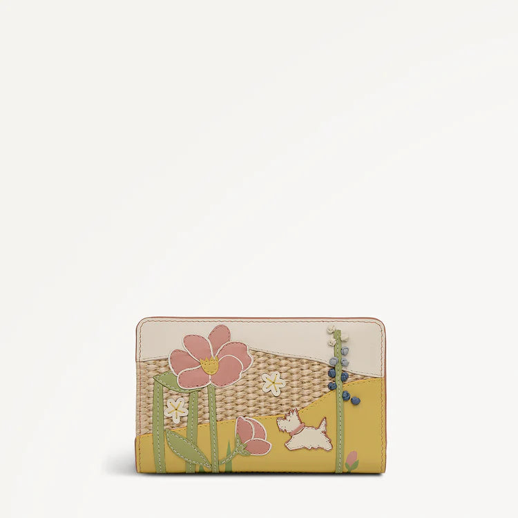 Radley Spring Blooms Raffia & Leather Medium Picture Purse