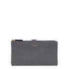 Gray wallet with 'Radley London' branding on a white background