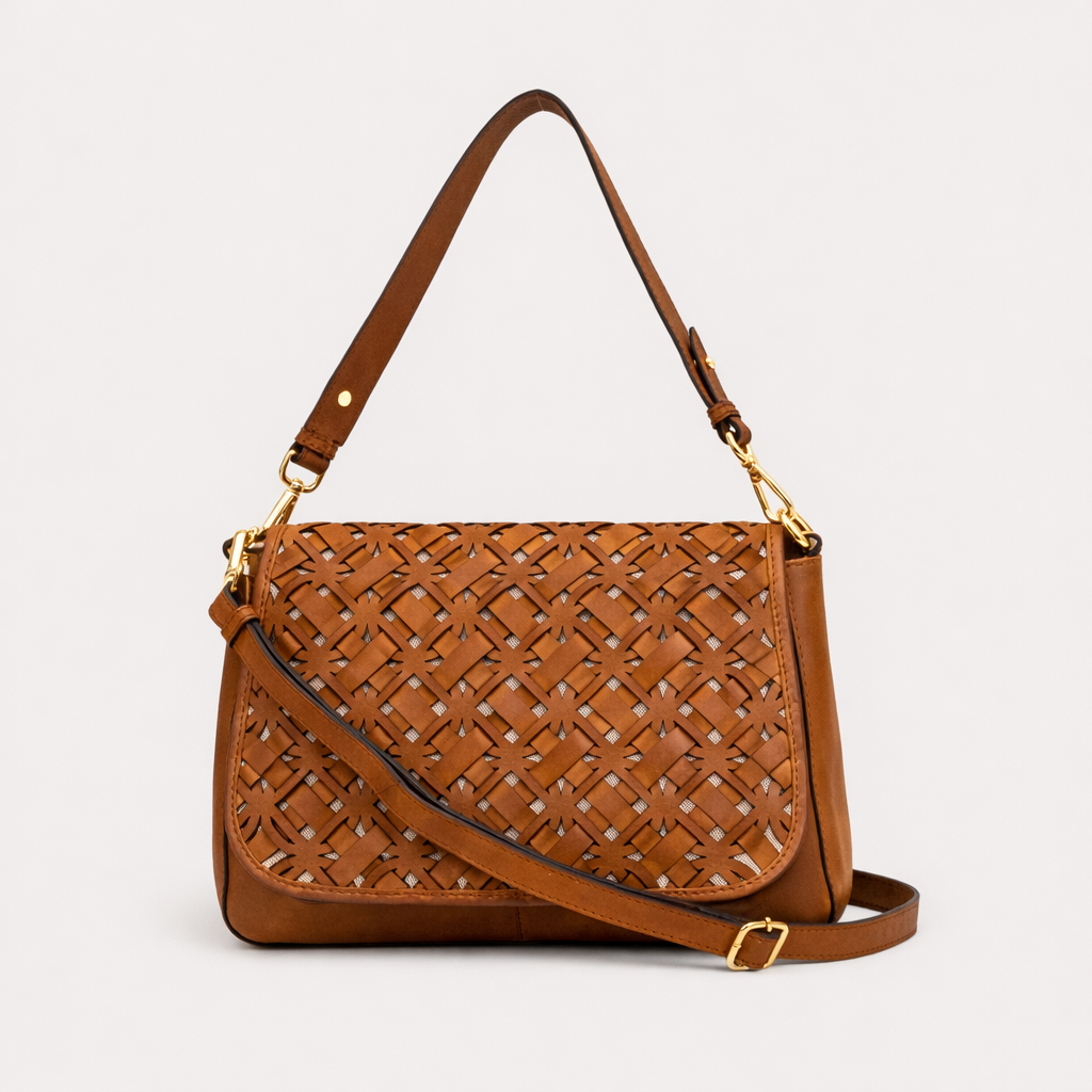 Gianni Conti Wovem Leather Medium Multiway Bag