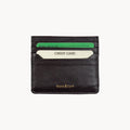 Gianni Conti Leather Credit Card Holder in Black - front view showing slim profile
