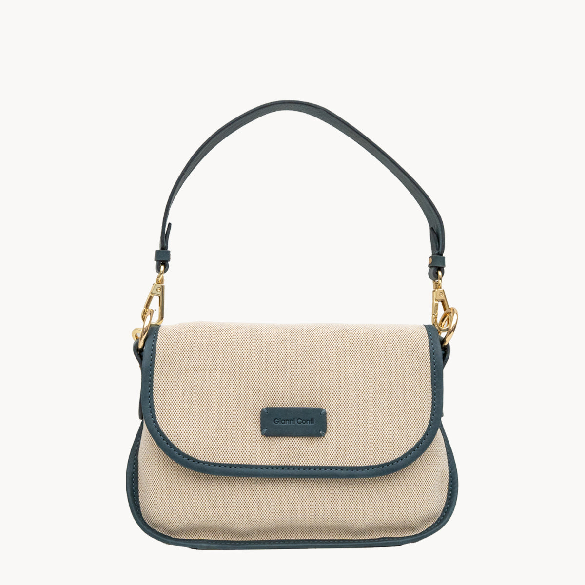 Gianni Conti Canvas & Leather Crossbody Bag