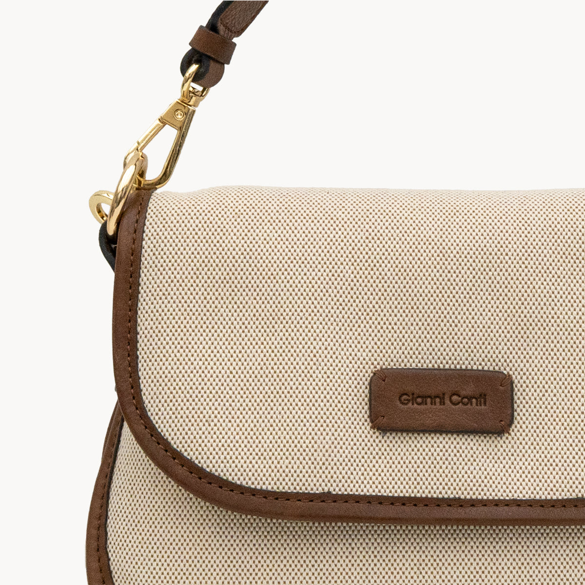 Gianni Conti Canvas & Leather Crossbody Bag