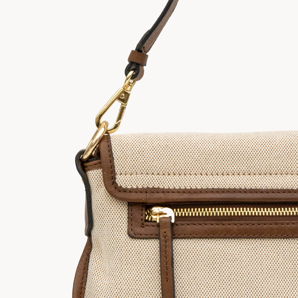 Gianni Conti Canvas & Leather Crossbody Bag
