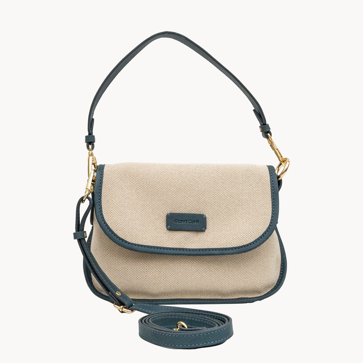 Gianni Conti Canvas & Leather Crossbody Bag