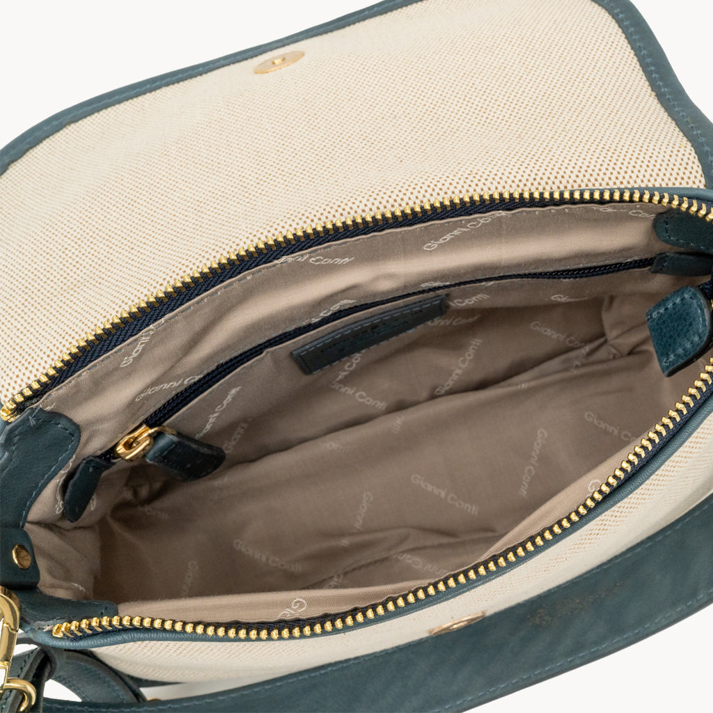 Gianni Conti Canvas & Leather Crossbody Bag