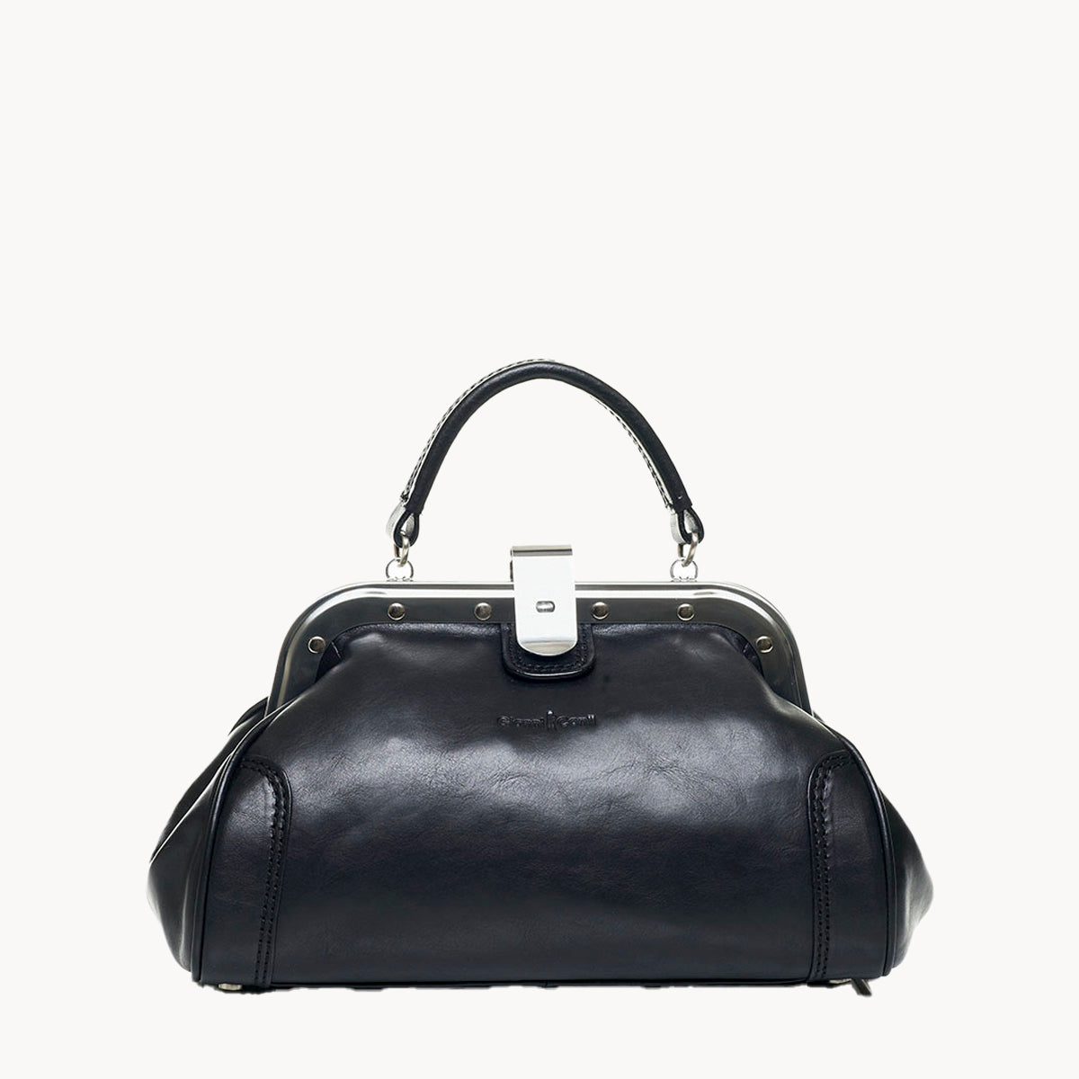 Sac Vintage Gianni Conti Cuir Médecins - Style Gladstone, Laiton, Années 70, Occasion