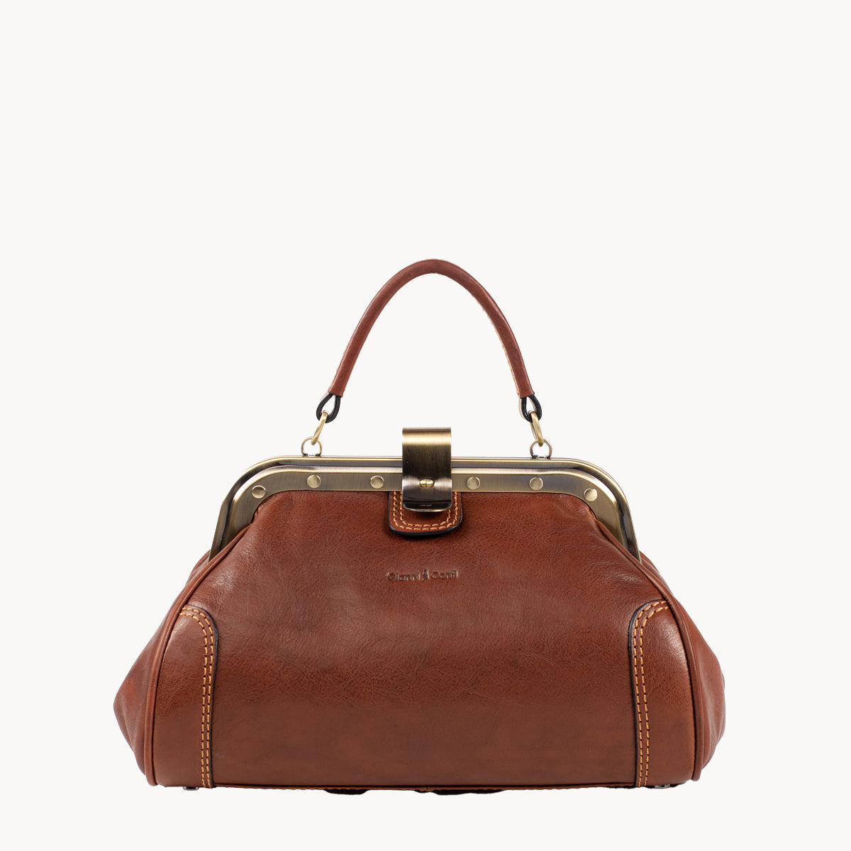 Gianni Conti Gladstone Style Leather Bag - Tan or Black 913317