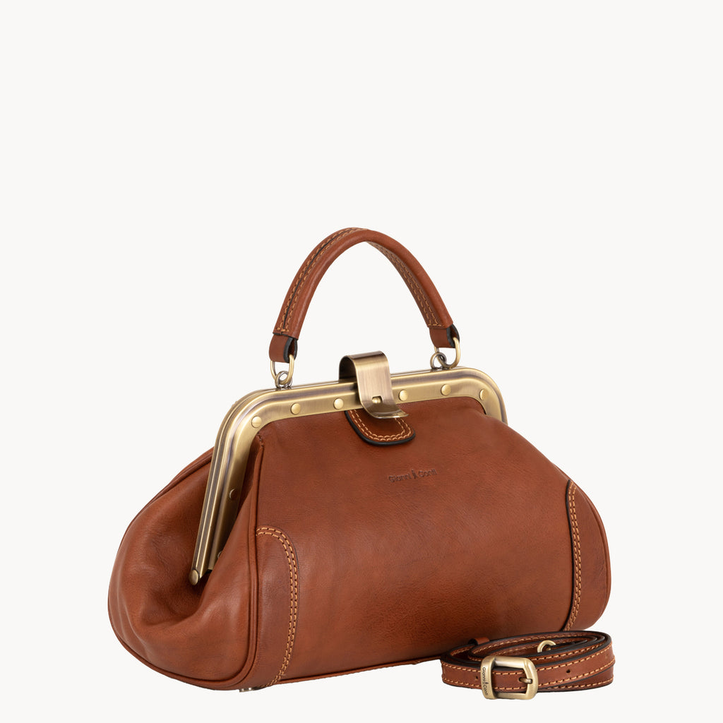 Gianni Conti Gladstone Style Leather Bag - Tan or Black 913317