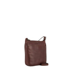 Gianni Conti Classic Leather Crossbody Bag in Dark Brown - front view showing vegetable-tanned Italian leather