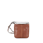 Gianni Conti Classic Leather Crossbody Bag in Tan - rear view showing clean lines and structured shape