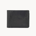 Gianni Conti Bifold Leather Wallet in Black - front view showing Italian leather quality