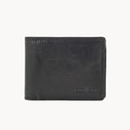 Black leather wallet on a white background