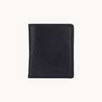 Black leather wallet on a white background
