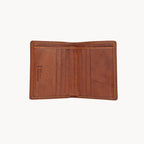 Brown leather wallet on a white background