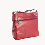 Gianni Conti large crossbody leather bag in red – back view