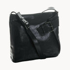 Gianni Conti black crossbody bag with wide shoulder strap and buckle detail