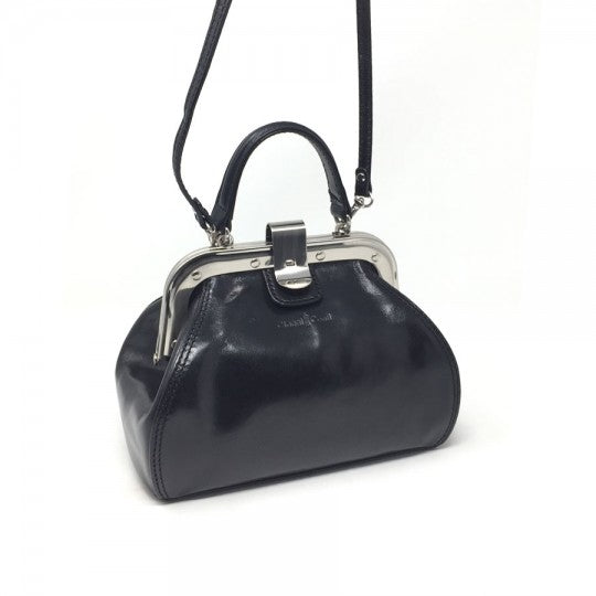 Black Gianni Conti small Gladstone bag with adjustable shoulder strap