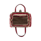 Interior of Gianni Conti small Gladstone bag showing zip and slip pocket