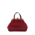 Gianni Conti small Gladstone-style leather bag in red – Back view