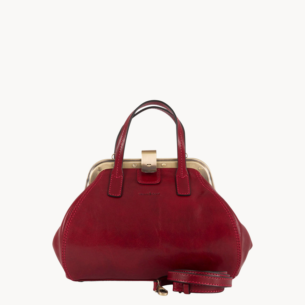 Gianni Conti Gladstone Style- Doctor's Leather Bag – Red or Black