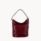 Red handbag on a white background