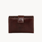 Brown leather wallet on a white background