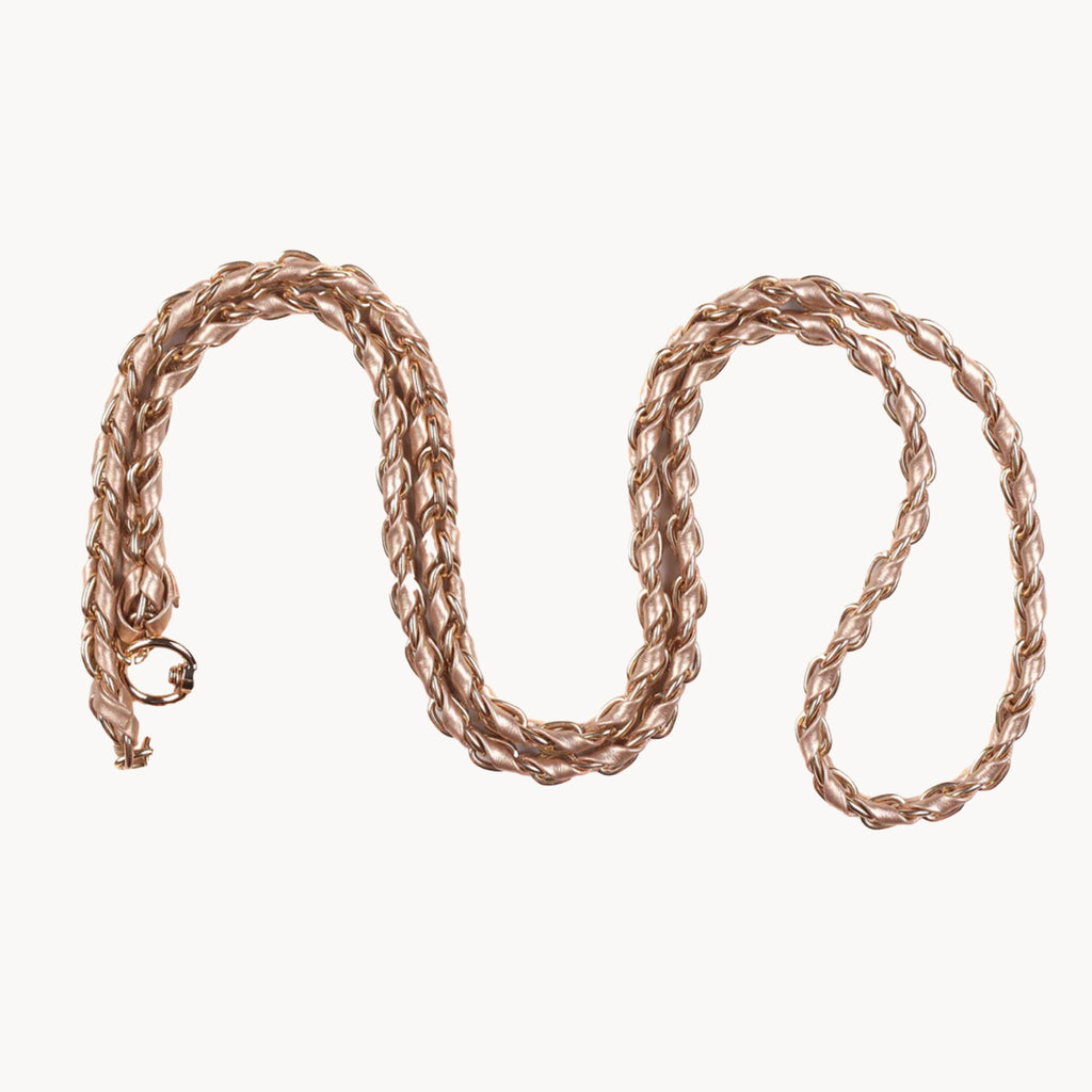 Bronze and gold chain weave handbag strap