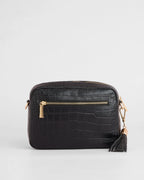 Pom Pom London City Croc Leather Crossbody Bag