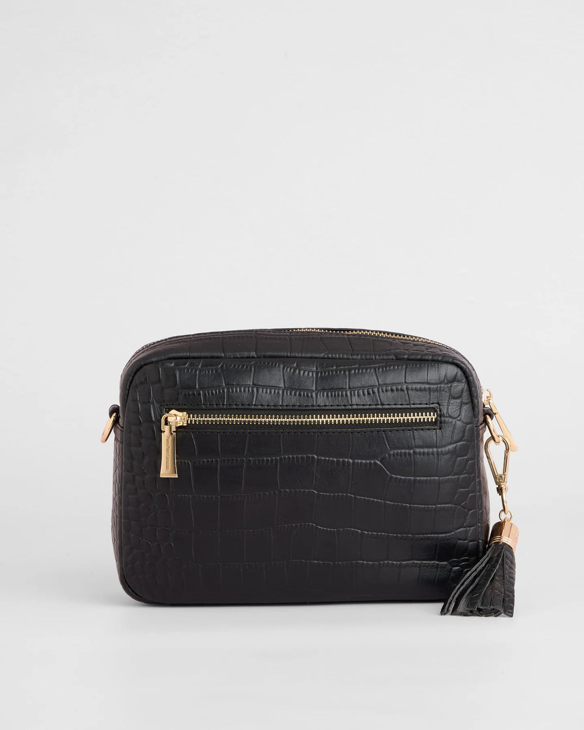 Pom Pom London City Croc Leather Crossbody Bag