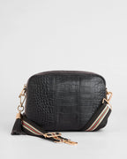 Pom Pom London City Croc Leather Crossbody Bag