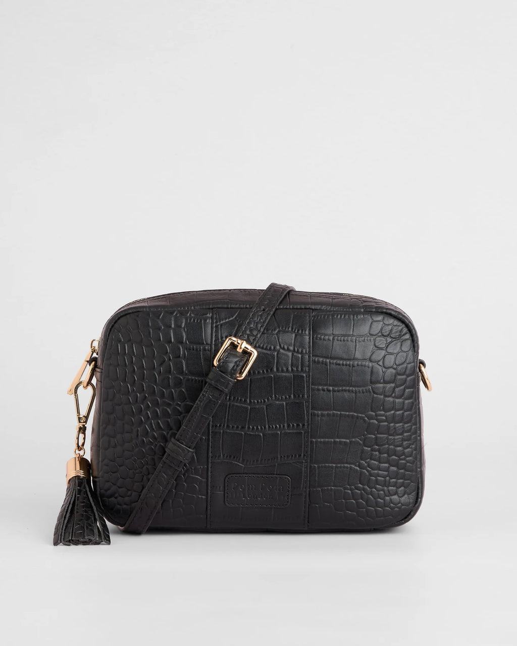 Pom Pom London City Croc Leather Crossbody Bag