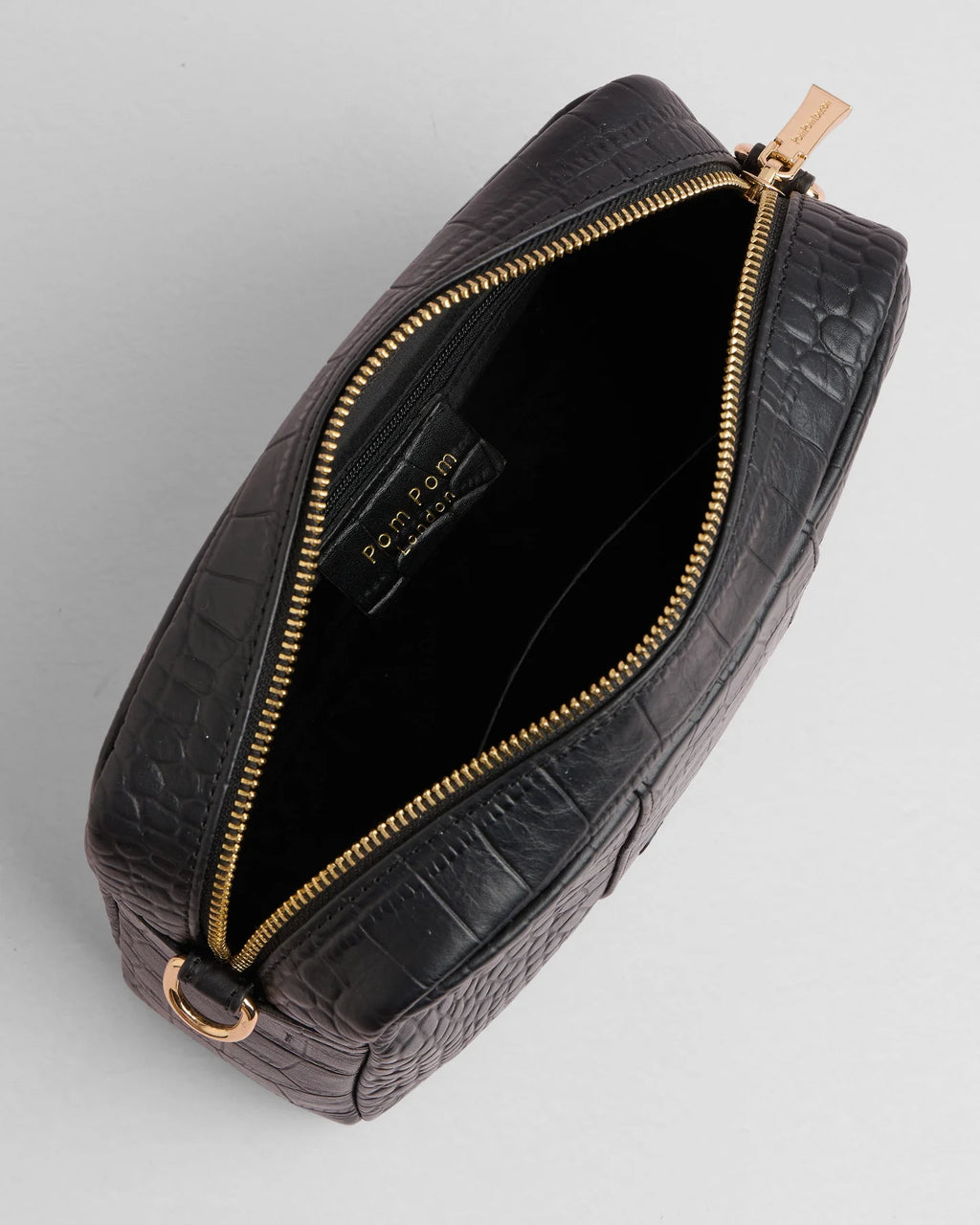 Pom Pom London City Croc Leather Crossbody Bag