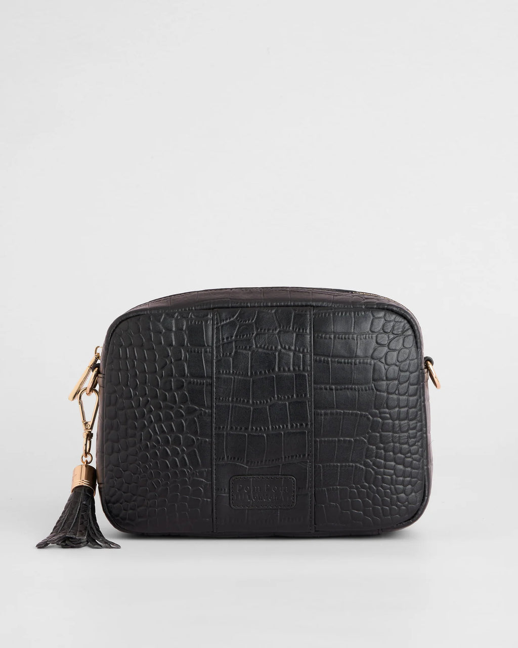Pom Pom London City Croc Leather Crossbody Bag