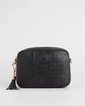 Pom Pom London City Croc Leather Crossbody Bag