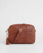 Pom Pom London City Croc Leather Crossbody Bag